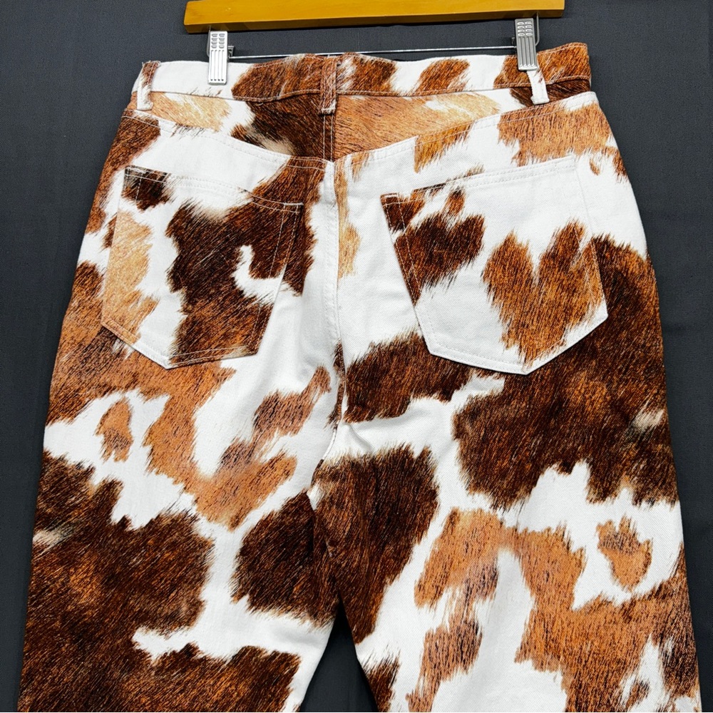 WeWoreWhat Jeans - Brown and White Cow Print - Picture 2 of 12